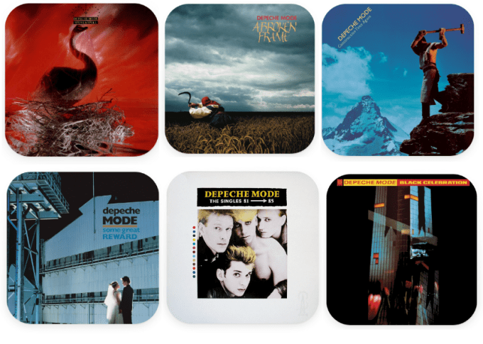 Depeche Mode: 6 Sous-verres 'album' set 1